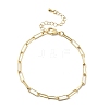 Brass Link Paperclip Chains Bracelet for Women BJEW-A065-03G-4