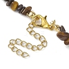 Natural Tiger Eye Anklets AJEW-AN00592-03-4