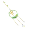 Teardrop Flower Glass & Acrylic Beads Suncatcher with 201 Stainless Steel Fairy Pendants HJEW-JM04988-01-2