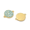 Brass Enamel Connector Charms CU-CBA6B6F-21G-2