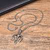 Stainless Steel Viking Trident Pendant Box Chain Necklaces for Men PW-WGE41E0-01-2