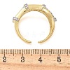 Brass Micro Pave Clear Cubic Zirconia Cuff Finger Rings for Women RJEW-B112-13GP-5