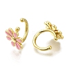 Rack Plating Flower Brass Cuff Earrings EJEW-H016-33G-02-2