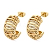 Rack Plating C-shaped Brass Micro Pave Clear Cubic Zirconia Stud Earrings for Women EJEW-C125-25G-4