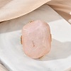 Natural Rose Quartz & Alloy Finger Rings for Women RJEW-G375-01G-01-2