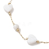 Summer Beach Natural White Shell Link Chain Anklets AJEW-AN00771-01-3