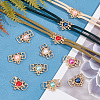 14Pcs 7 Colors Alloy Rhinestone Shoelace Charms FIND-GO0001-51-4