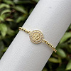 Adjustable Brass Micro Pave Clear Cubic Zirconia Ball Chain Slider Bracelets WG224B5-01-1