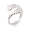 304 Stainless Steel Triangle Open Cuff Ring foe Women RJEW-C086-19-P-1