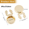 3 Pairs 3 Colors Brass Cufflinks BUTT-CA0001-22-2