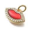 Brass Micro Pave Cubic Zirconia Charms KK-D431-024A-G-2