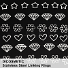 DICOSMETIC 40Pcs 4 Style 201 Stainless Steel Linking Rings STAS-DC0005-51-4