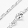 Anti-Tarnish Sterling Silver Snake Chain Necklaces STER-F028-09P-2