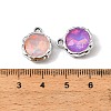 UV Plating Alloy Glass Pendants FIND-K032-44P-3