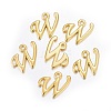 Golden Plated Alloy Letter Pendants PALLOY-J718-01G-W-2