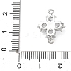 Brass Pave Clear Cubic Zirconia Connector Charms CU-G605-01P-3
