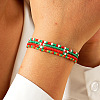 Christmas Theme Handmade Glass Seed Beads Braided Bead Bracelets for Women AI8228-4