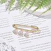 Clear Cubic Zirconia Teardrop Charms Safety Pin Brooch JEWB-BR00084-3