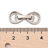 Brass Micro Pave Clear Cubic Zirconia Fold Over Clasps KK-C075-06P-3