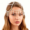 Plastic Pearl Mesh Headbands OHAR-WH20007-07G-1