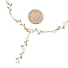 Brass Micro Pave Cubic Zirconia Dangle Stud Earrings & Chain Necklace Sets SJEW-JS01323-5