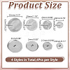 16Pcs 4 Styles 1-Hole Alloy Shank Buttons BUTT-HY0001-16MG-2