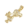 Brass Micro Pave Cubic Zirconia Pendants KK-D409-31G-2