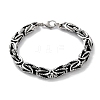 304 Stainless Steel Byzantine Chain Chunky Bracelets for Men BJEW-C072-01AS-1