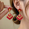 304 Stainless Steel Enamel Dangle Stud Earrings WG27FC8-01-1