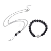 Pendant Necklaces and Stretch Bracelets Sets SJEW-JS01071-2