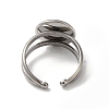 Non-Tarnish 304 Stainless Steel Cuff Ring Settings STAS-E202-02C-P-4
