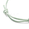 Natural Green Aventurine Heart Braided Cord Bracelet BJEW-JB07685-03-5