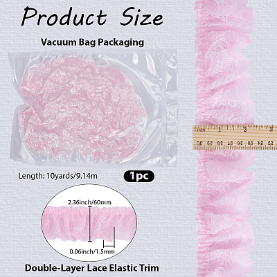 10 Yards Polyester Lace Ribbon OCOR-GF0006-25C-1