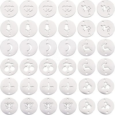 36Pcs 9 Style 304 Stainless Steel Links Connectors STAS-UN0027-50-1