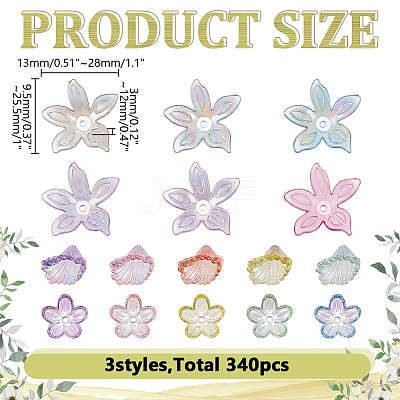 320Pcs 16 Colors Transparent Acrylic Beads TACR-AR0001-31-1