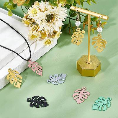 30Pcs 5 Colors Spray Painted Alloy Pendants FIND-BC0003-26-1