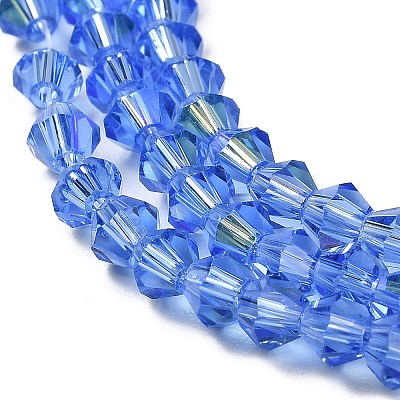 Transparent Electroplate Glass Beads Strands EGLA-A039-T4mm-L07-1