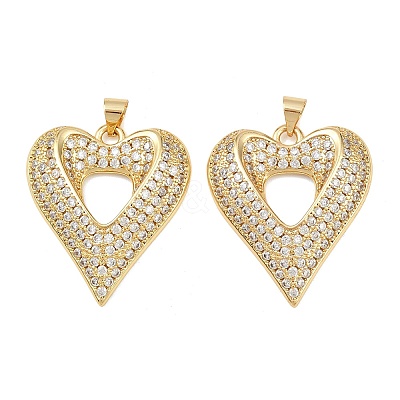 Mother's Day Brass Cubic Zirconia Pendants KK-L251-07G-04-1
