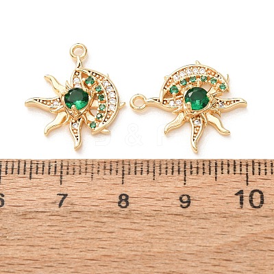 Brass Pave Cubic Zirconia Pendants KK-A304-29E-G-1