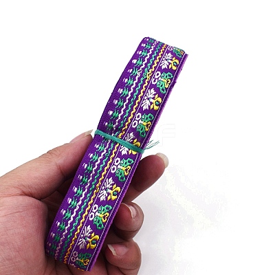 6.5M Ethnic Style Flat Embroidery Polyester Ribbons PW-WG60825-14-1