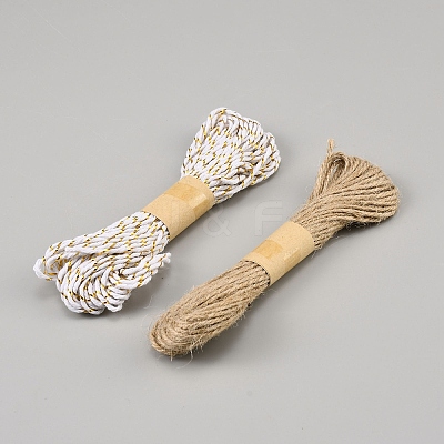 2 Bundles 2 Colors Jute Cord OCOR-WH0120-39-1