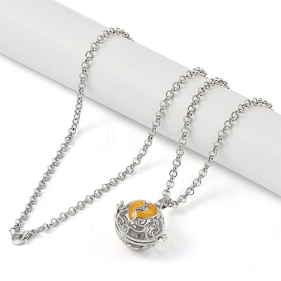 Brass Enamel Pendant Necklaces NJEW-G089-07P-02-1