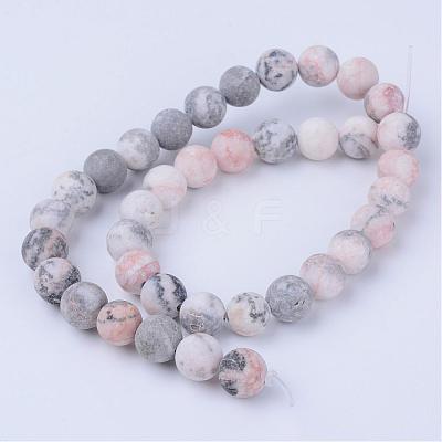 Natural Zebra Jasper Beads Strands G-Q462-6mm-03-1