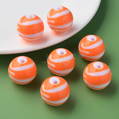 Opaque Striped Acrylic Beads MACR-S373-27C-04-1