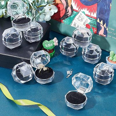 Transparent Plastic Ring Boxes OBOX-CA0001-001A-1