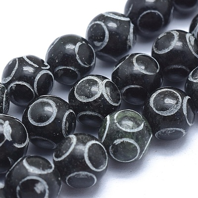 Natural Xiuyan Jade Bead Strands G-O179-B03-10mm-1