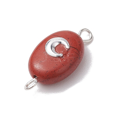 Natural Mixed Stone Connector Charms PALLOY-JF02729-1