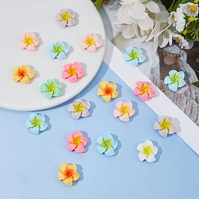 98Pcs 7 Colors Opaque Resin Cabochons RESI-DC0001-50-1