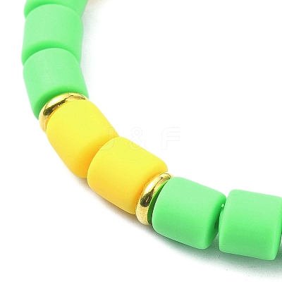 Polymer Clay Column Beaded Stretch Bracelets BJEW-JB09782-01-1