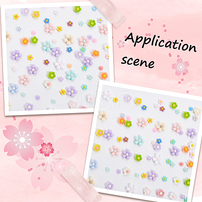 300Pcs 5 Styles Opaque Resin Cabochons RESI-SP0001-13-1